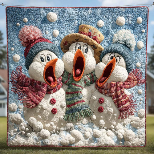 Snowman Carolers Quilted Blanket NCU0HT015