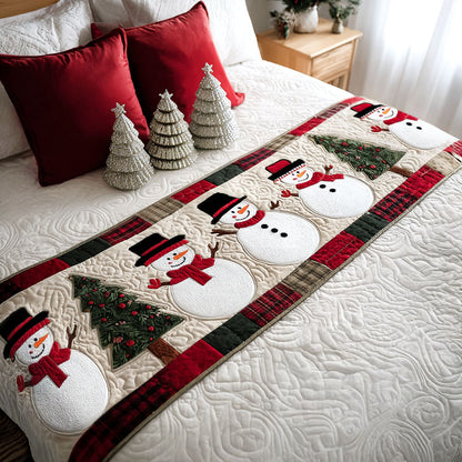 Snowman Cheer Quilted Bed Runner NCU0PT9040