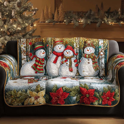 Snowman Family Cheer Quilted Sofa Cover NCU0QQ111