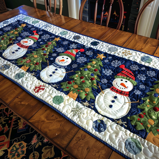 Snowmans Forest Quilted Table Runner NCU0PT175