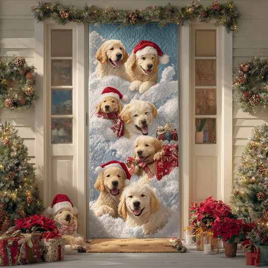Snowy Golden Heaven Quilted Door Cover NCU0DH424