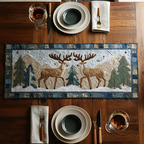 Snowy Herd Quilted Table Runner NCU0TV638