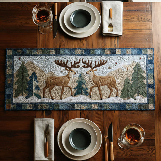 Snowy Herd Quilted Table Runner NCU0TV638