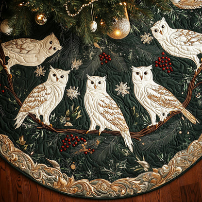 Snowy Perch Christmas Quilted Tree Skirt NCU0DV2276