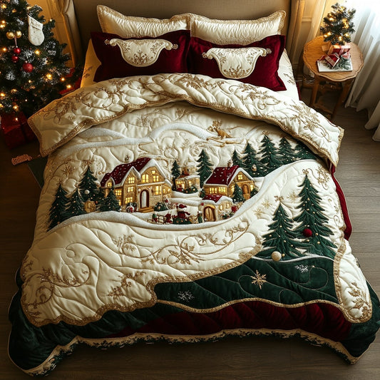 Snowy Pine Dreams 3-Piece Quilted Bedding Set NCU0NL012