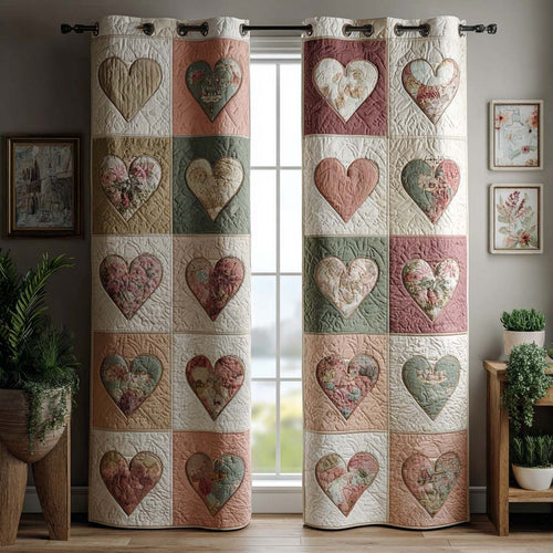 Soft Heartgrid Quilted Curtains NCU0DX025