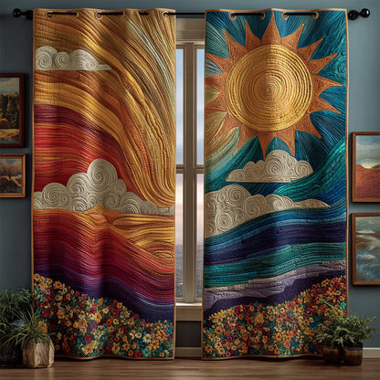 Solstice Sky Quilted Curtains NCU0DH647