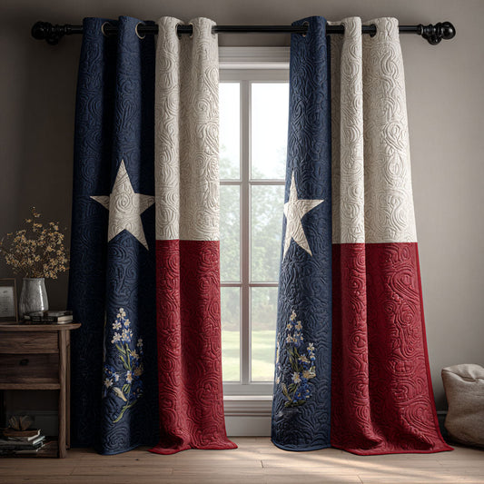 Southern Prairie Bluebonnets Quilted Curtains NCU0TN202