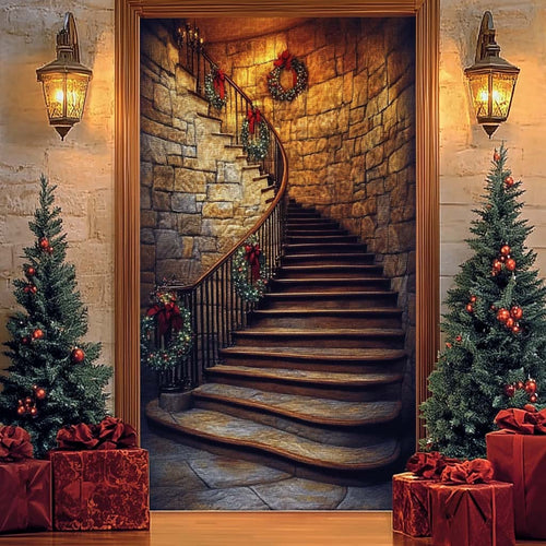 Stairs to Xmas Quilted Door Cover NCU0TN29