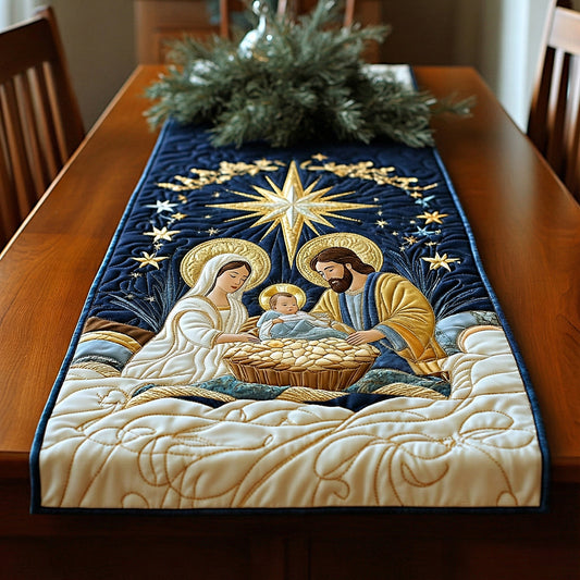 Star of Bethlehem Quilted Table Runner NCU0DH615