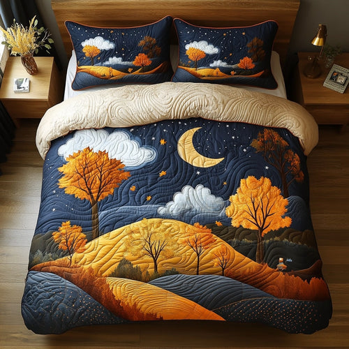 Starlit Forest Night 3-Piece Quilted Bedding Set NCU0NL020