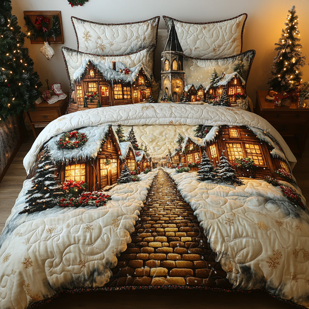 Starlit Winter Walk 3-Piece Quilted Bedding Set NCU0DH336