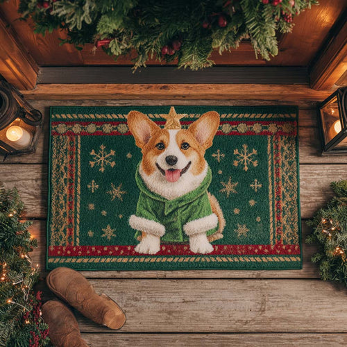 Starry Christmas Corgi Doormat NCU0XD804
