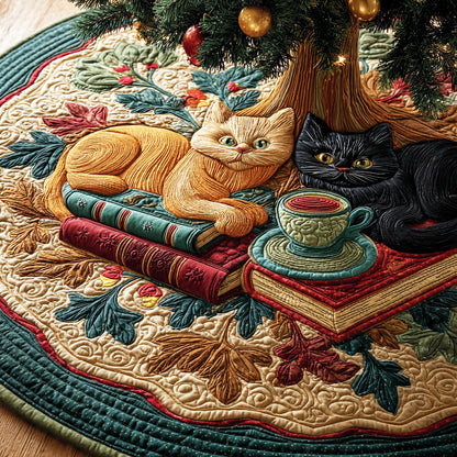 Study Table Cat Christmas Quilted Tree Skirt NCU0ND013