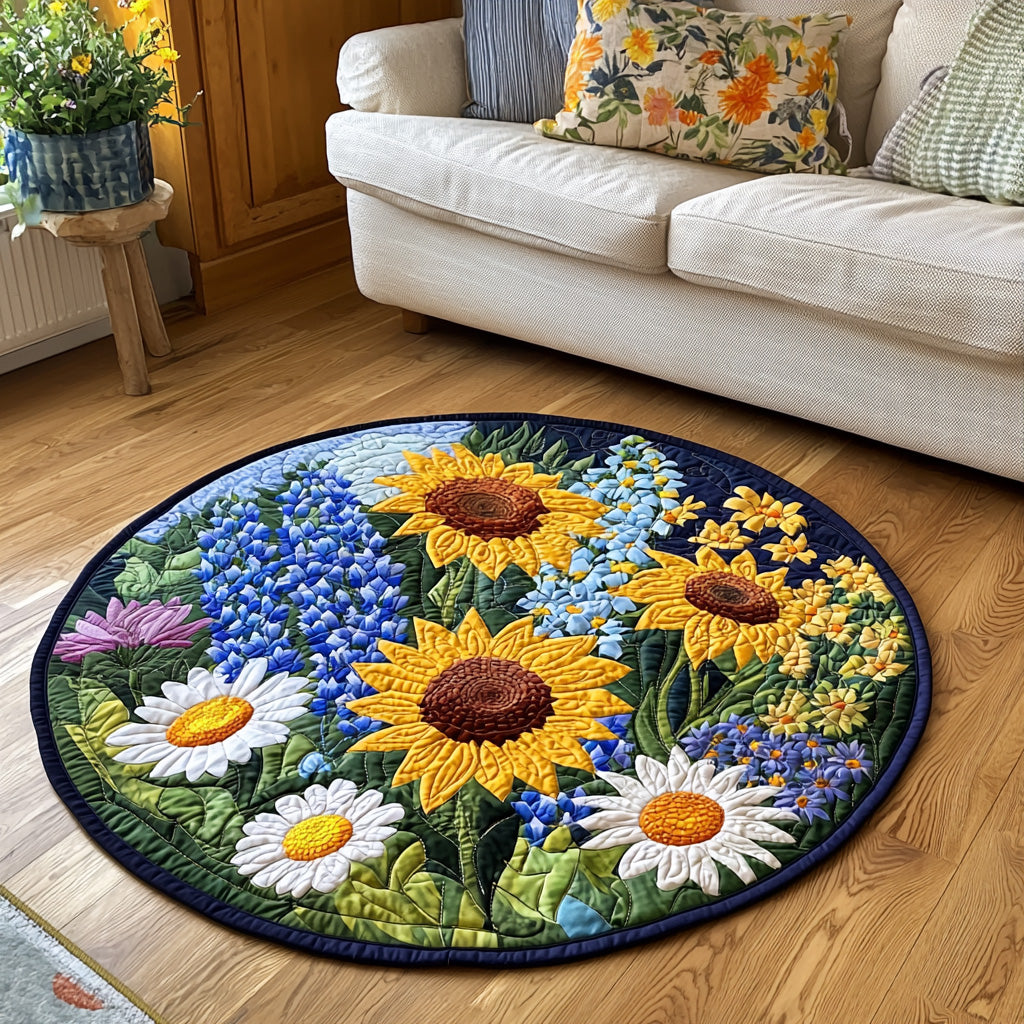Sunburst Bloom Quilted Round Mat NCU0DV6868