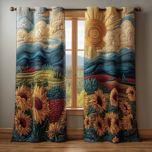 Sunflower Valley Quilted Curtains NCU0QQ159