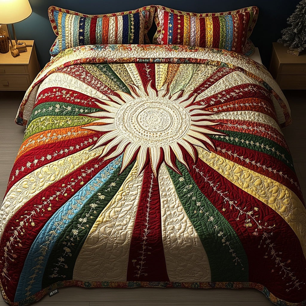 Sunny Glow 3-Piece Quilted Bedding Set NCU0VL830