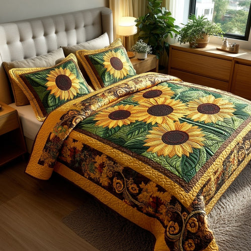 Sunshine Bloom Field 3-Piece Quilted Bedding Set NCU0NL015
