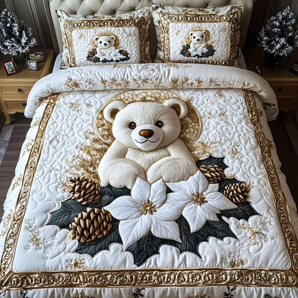 Teddy Haven 3-Piece Quilted Bedding Set NCU0DV1995