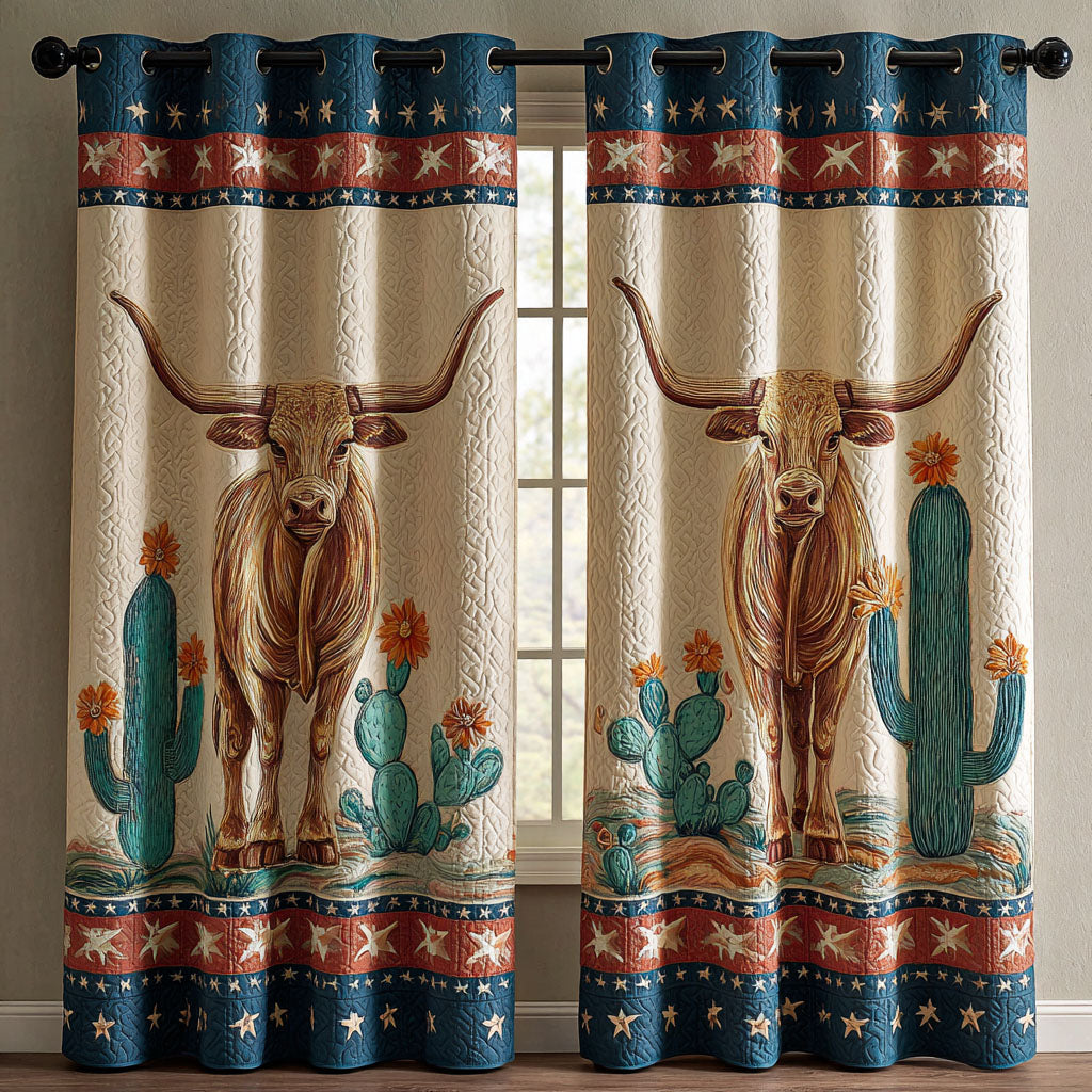 Texas Longhorn Quilted Curtains NCU0TN204