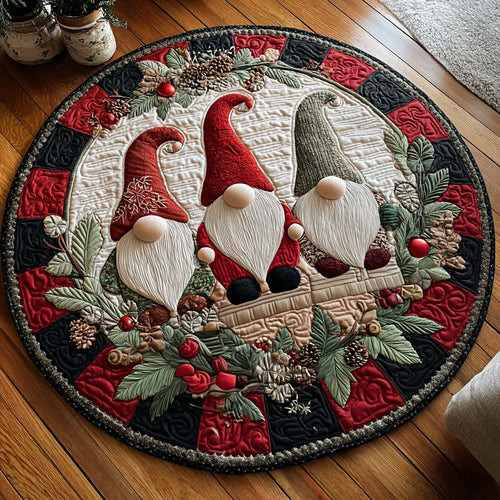The Merry Gnome Quilted Round Mat NCU0HT030