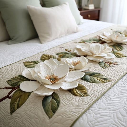 Timeless Magnolia Quilted Bed Runner NCU0TN180
