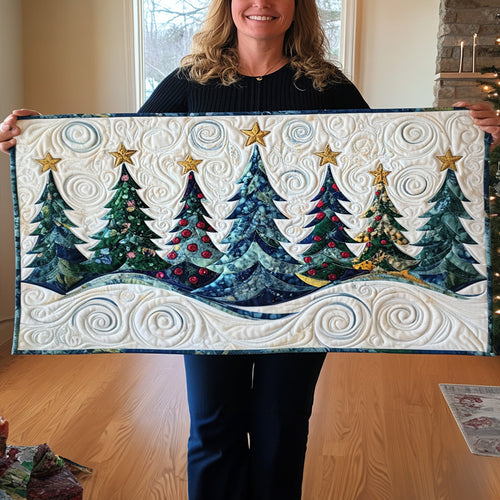 Tinsel Tree Trails Quilted Table Runner NCU0PT1391