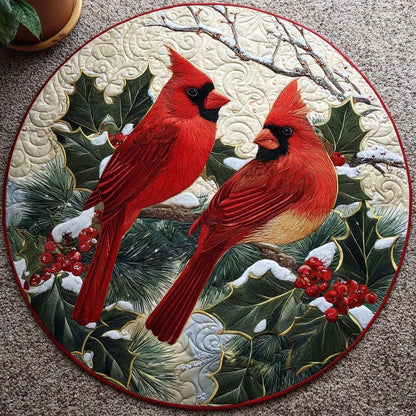 Together in Winter Quilted Round Mat NCU0HT027