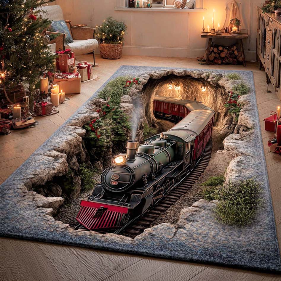 Train To Snowland Area Rug NCU0NL276