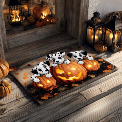 Triple Pumpkin Dalmatians Doormat NCU0XD818