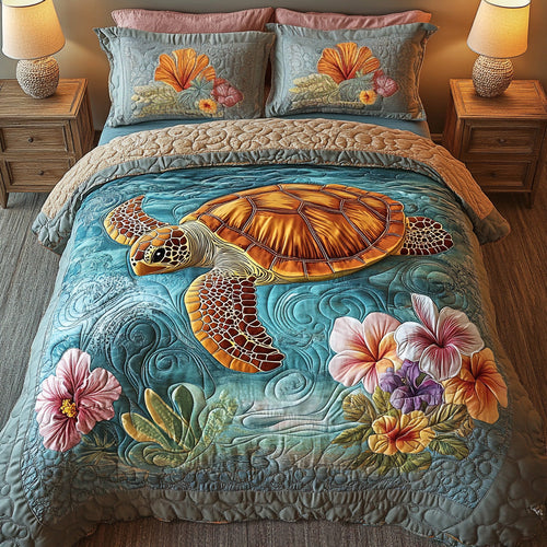 Tropical Serenity 3-Piece Quilted Bedding Set NCU0DH339