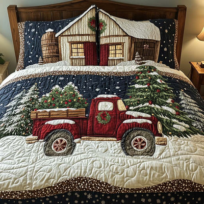 Truck and Barn 3-Piece Quilted Bedding Set NCU0TN36