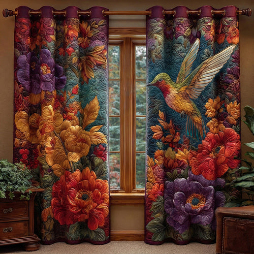 Velvet Bloom Quilted Curtains NCU0DH670