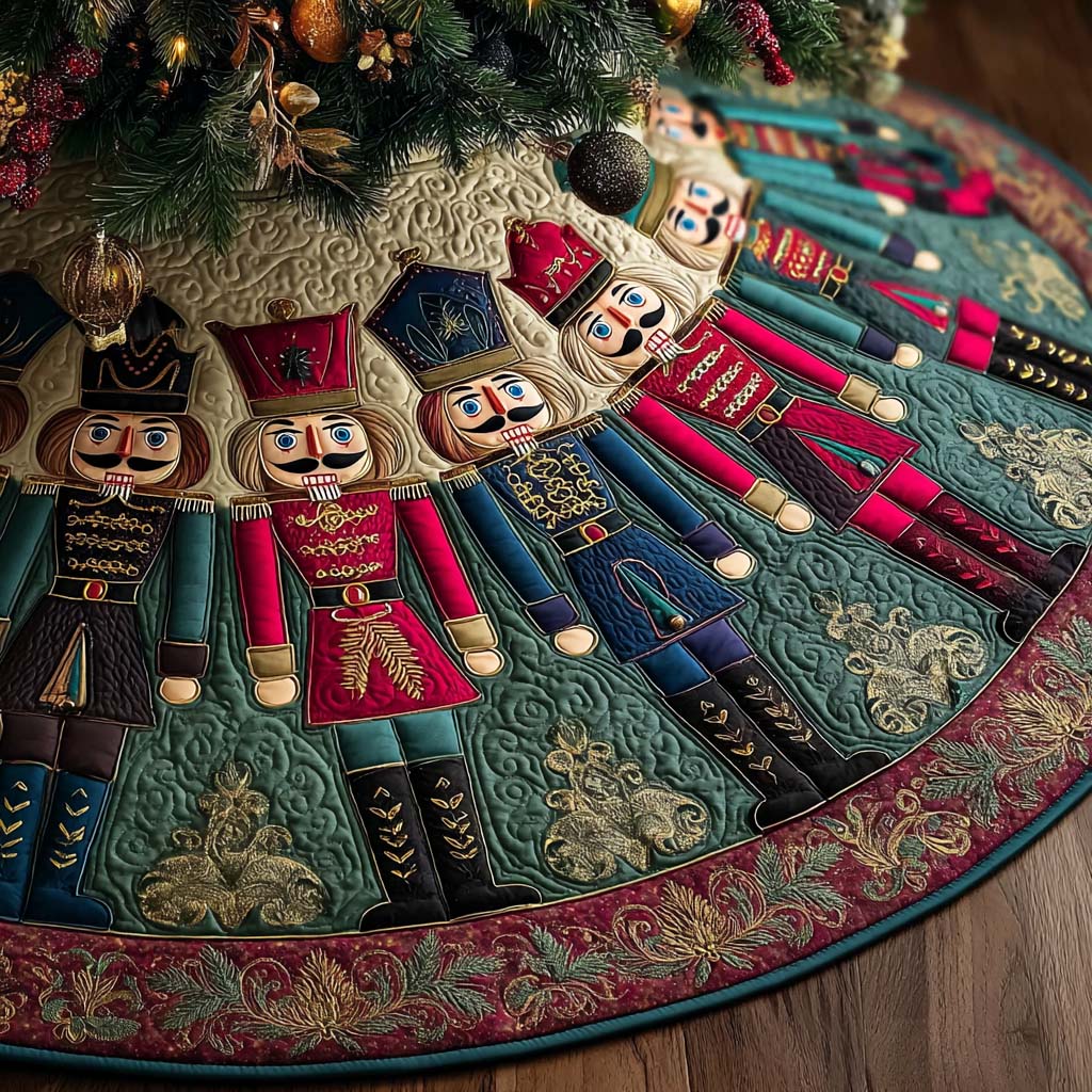 Victorian Nutcracker Christmas Quilted Tree Skirt NCU0QQ149