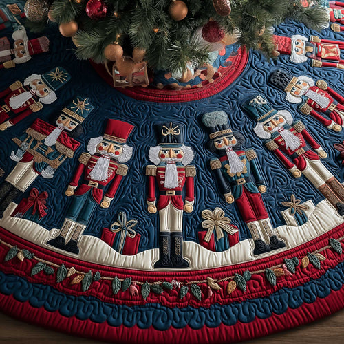 Vintage Nutcracker Holiday Christmas Quilted Tree Skirt NCU0HT137