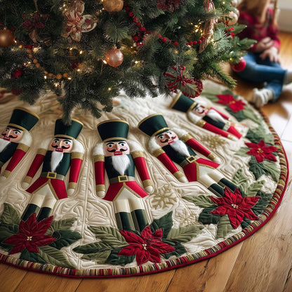 Vintage Nutcracker Holiday Christmas Quilted Tree Skirt NCU0HT208