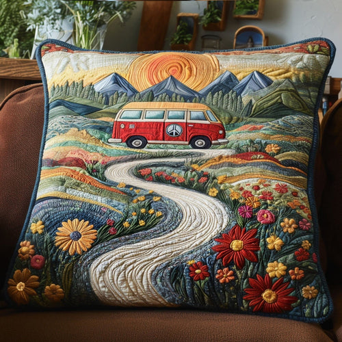 Vintage Wanderlust Quilted Pillow Case NCU0PT4835