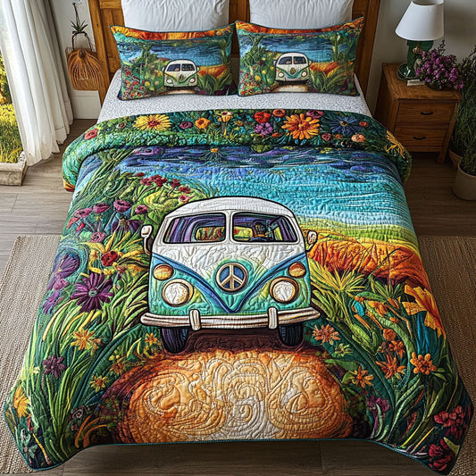 Wanderlust Van 3-Piece Quilted Bedding Set NCU0PT4391