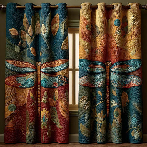 Warm Floral Flight Quilted Curtains NCU0QQ172