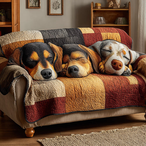 Warm Hearth Quilted Sofa Cover NCU0DH569