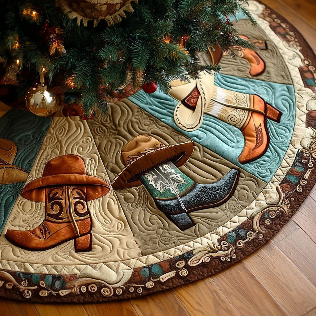 Western Charm Christmas Quilted Tree Skirt NCU0TV912