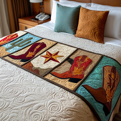 Western Patchwork Quilted Bed Runner NCU0TN130