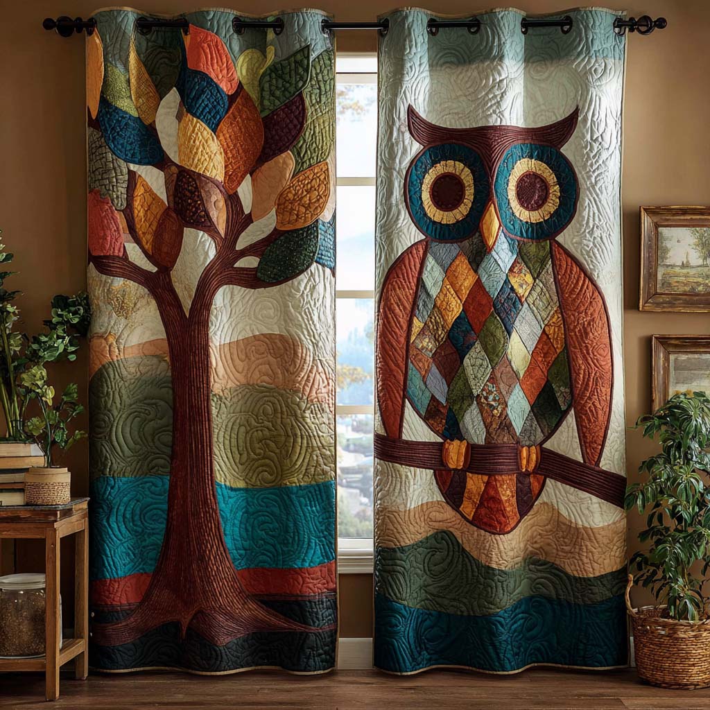 Whispering Owl Quilted Curtains NCU0QQ276