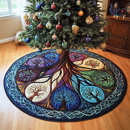 Whispering Willows Christmas Quilted Tree Skirt NCU0DV2249