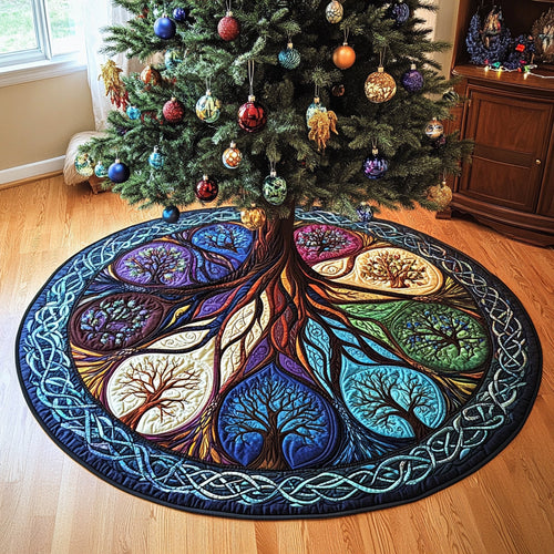 Whispering Willows Christmas Quilted Tree Skirt NCU0DV2249