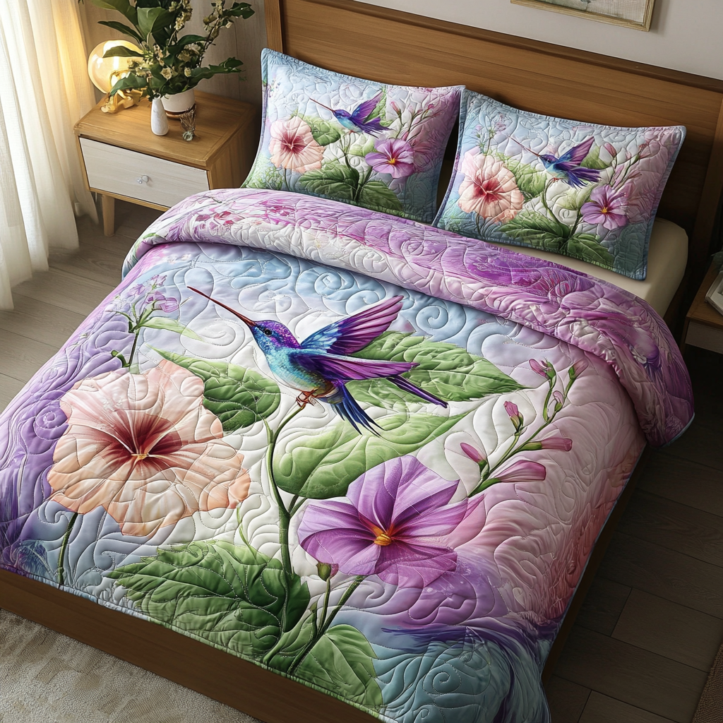 Whispering Wings 3-Piece Quilted Bedding Set NCU0NL048