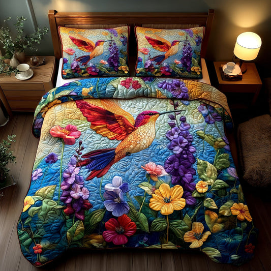 Whispering Wings Garden 3-Piece Quilted Bedding Set NCU0NL014
