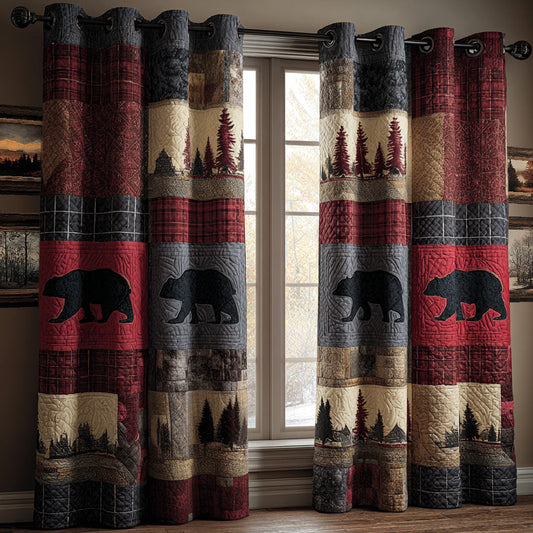 Wild Bear Quilted Curtains NCU0DH754