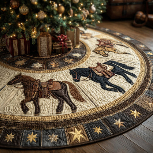 Wild Mustang Christmas Quilted Tree Skirt NCU0DH545