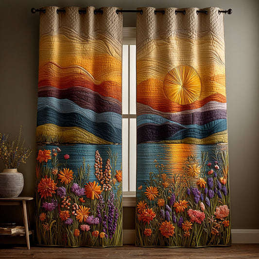 Wildflower Dusk Quilted Curtains NCU0DH648